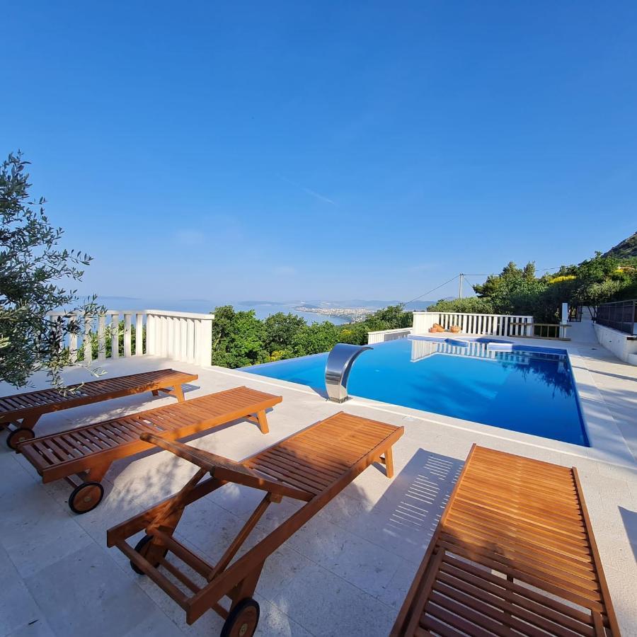 Sea View Luxury Apart Hotel Villa Conte With Swiming Pool And Romantic Spa Podstrana Exterior photo